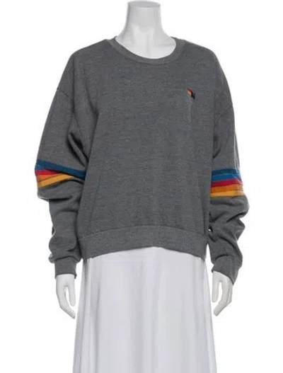 Pre-owned Aviator Nation Crew Neck Long Sleeve Sweatshirt In Gray