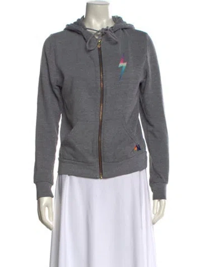 Pre-owned Aviator Nation Crew Neck Long Sleeve Sweatshirt In Gray