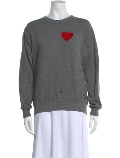 Pre-owned Aviator Nation Crew Neck Long Sleeve Sweatshirt In Gray