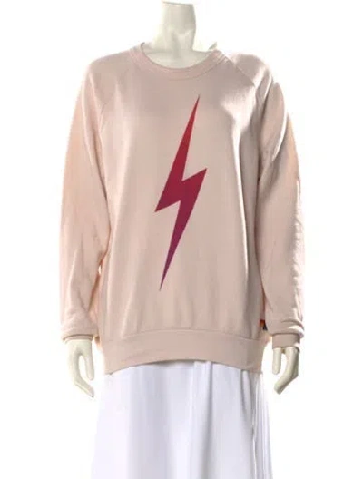 Pre-owned Aviator Nation Crew Neck Long Sleeve Sweatshirt In Neutral
