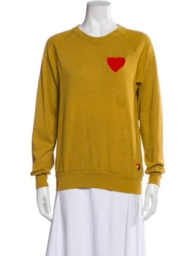 Pre-owned Aviator Nation Crew Neck Long Sleeve Sweatshirt In Neutral