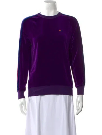 Pre-owned Aviator Nation Crew Neck Long Sleeve Sweatshirt In Purple