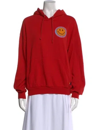 Pre-owned Aviator Nation Crew Neck Long Sleeve Sweatshirt In Red