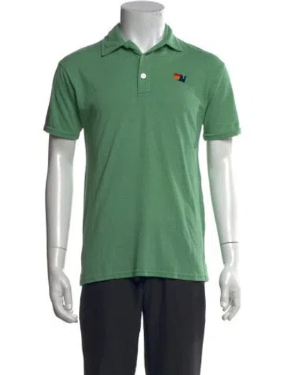 Pre-owned Aviator Nation Crew Neck Short Sleeve Polo Shirt In Green