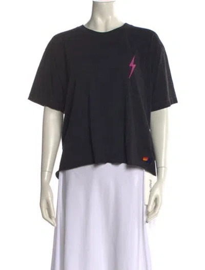 Pre-owned Aviator Nation Crew Neck Short Sleeve T-shirt In Black