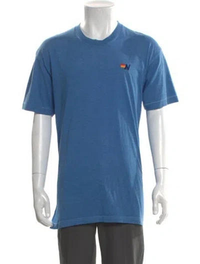 Pre-owned Aviator Nation Crew Neck Short Sleeve T-shirt In Blue