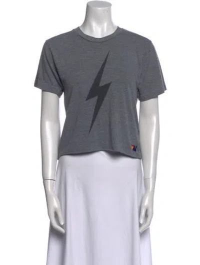Pre-owned Aviator Nation Crew Neck Short Sleeve T-shirt In Gray
