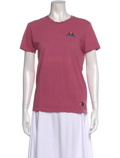 Pre-owned Aviator Nation Crew Neck Short Sleeve T-shirt In Pink