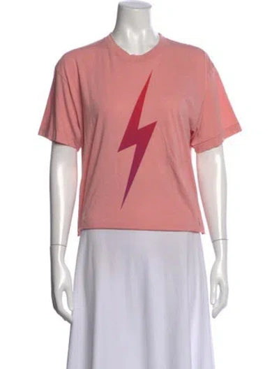 Pre-owned Aviator Nation Crew Neck Short Sleeve T-shirt In Pink