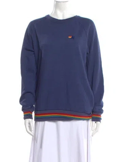 Pre-owned Aviator Nation Crew Neck Sweater In Blue