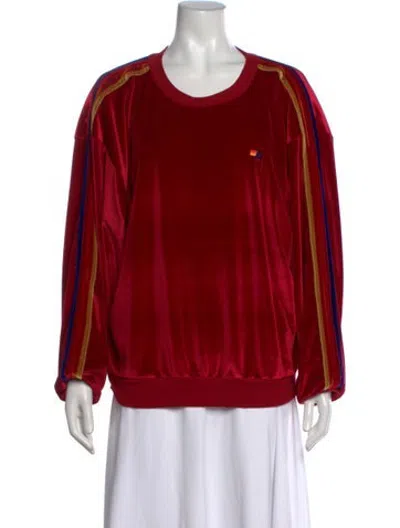Pre-owned Aviator Nation Crew Neck Sweater In Red