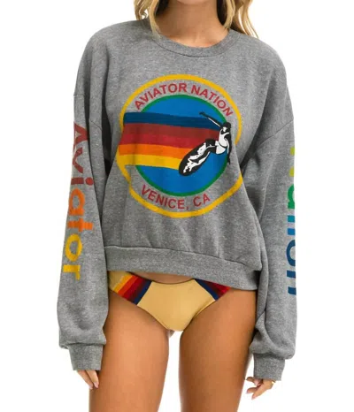Aviator Nation Crew Sweatshirt In Grey In Gray