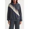 Aviator Nation Cross Stripe Hoodie In Gray