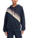 Aviator Nation Cross Stripe Hoodie In Charcoal/charcoal