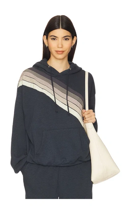 Aviator Nation Cross Stripe Relaxed Pullover Hoodie