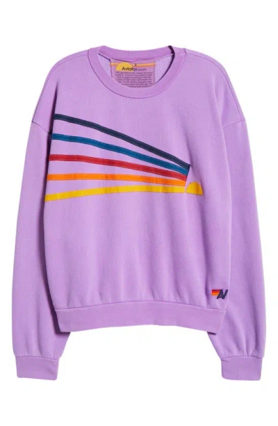 Aviator Nation Daydream Appliqué Graphic Sweatshirt In New Purple