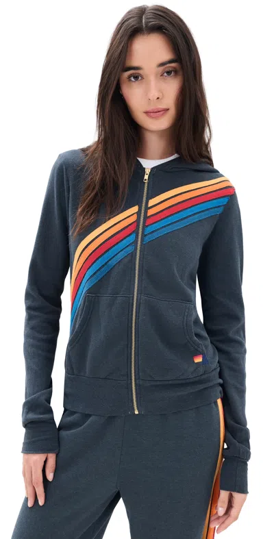 Aviator Nation Disco Zip Hoodie Charcoal