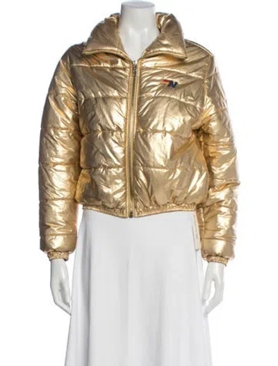 Pre-owned Aviator Nation Down Jacket In Gold