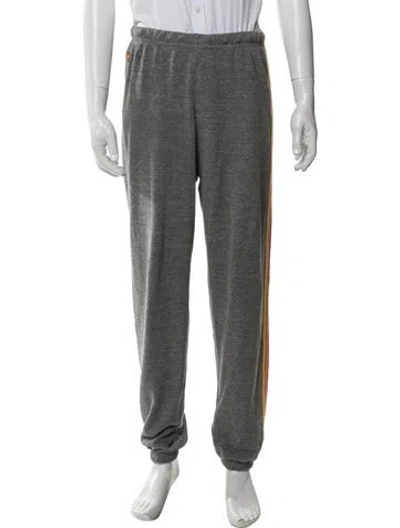 Pre-owned Aviator Nation Embroidered Accent Lounge Bottoms In Gray