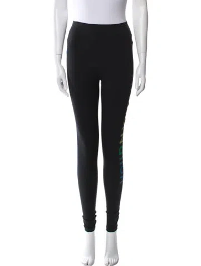 Pre-owned Aviator Nation Embroidered Accent Lounge Set In Black