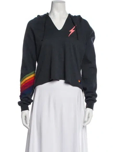 Pre-owned Aviator Nation Embroidered Accent Lounge Set In Gray