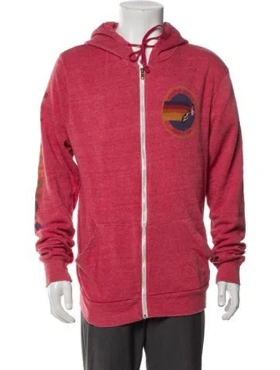 Pre-owned Aviator Nation Embroidered Accent Pajama Top In Red