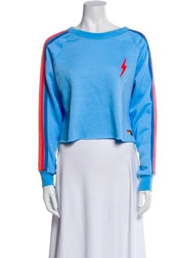 Pre-owned Aviator Nation Embroidered Accent Pajamas In Blue