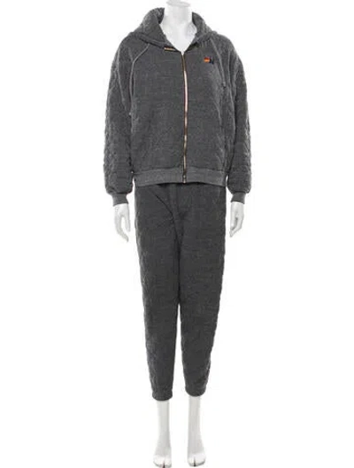 Pre-owned Aviator Nation Embroidered Accent Pant Set In Grey