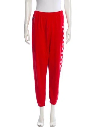 Pre-owned Aviator Nation Embroidered Accent Sweatpants In Red