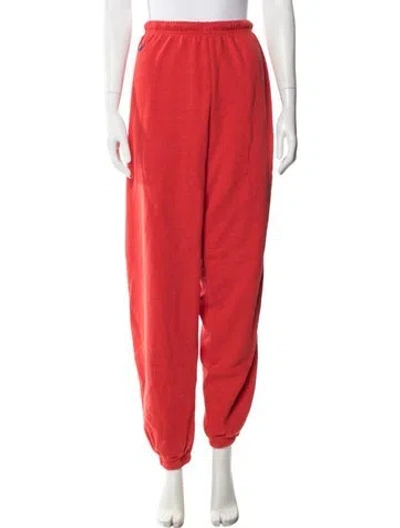 Pre-owned Aviator Nation Embroidered Accent Sweatpants In Red