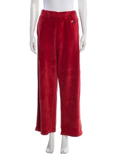Pre-owned Aviator Nation Embroidered Accent Sweatpants In Red