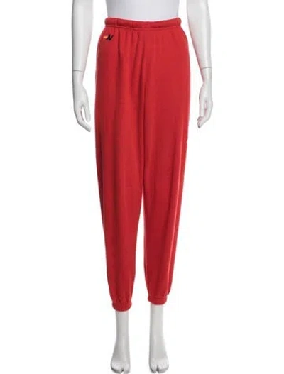 Pre-owned Aviator Nation Embroidered Accent Sweatpants In Red