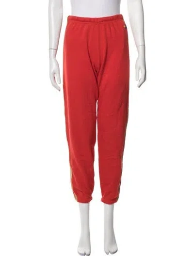 Pre-owned Aviator Nation Embroidered Accent Sweatpants In Red