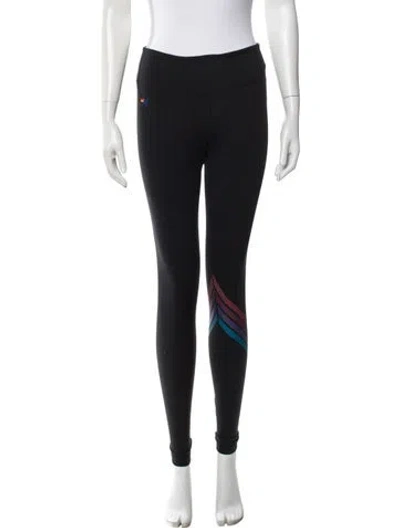 Pre-owned Aviator Nation Embroidered Accent Sweatpants In Black