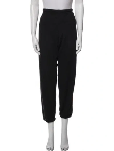 Pre-owned Aviator Nation Embroidered Accent Sweatpants In Black