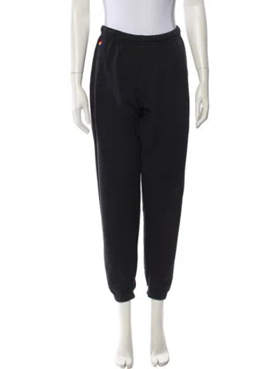 Pre-owned Aviator Nation Embroidered Accent Sweatpants In Black