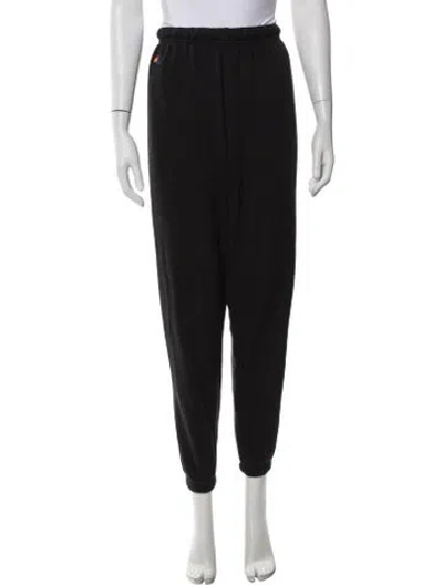 Pre-owned Aviator Nation Embroidered Accent Sweatpants In Black
