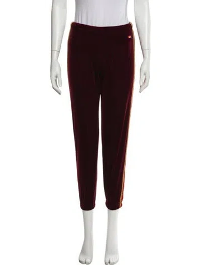 Pre-owned Aviator Nation Embroidered Accent Sweatpants In Burgundy