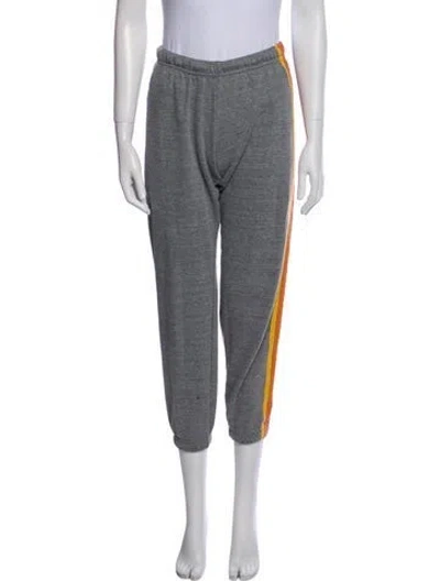 Pre-owned Aviator Nation Embroidered Accent Sweatpants In Gray