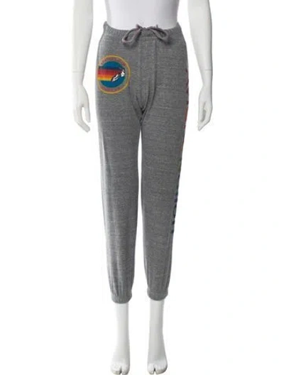 Pre-owned Aviator Nation Embroidered Accent Sweatpants In Gray
