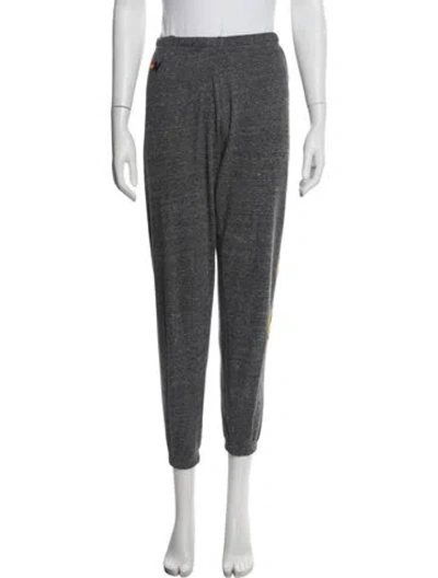 Pre-owned Aviator Nation Embroidered Accent Sweatpants In Gray