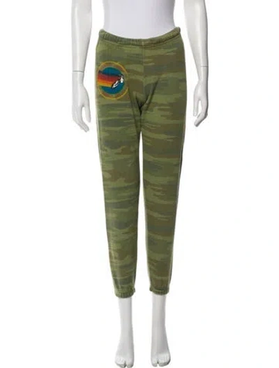 Pre-owned Aviator Nation Embroidered Accent Sweatpants In Green
