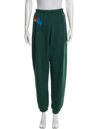Pre-owned Aviator Nation Embroidered Accent Sweatpants In Green