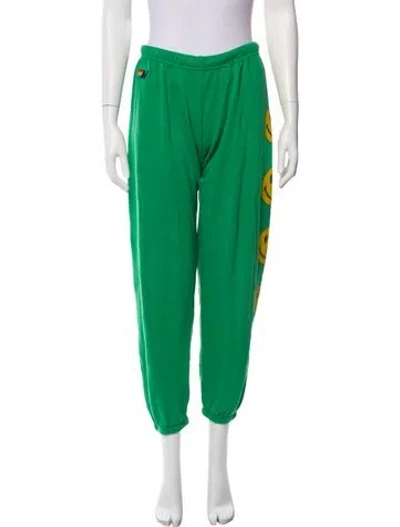 Pre-owned Aviator Nation Embroidered Accent Sweatpants In Green