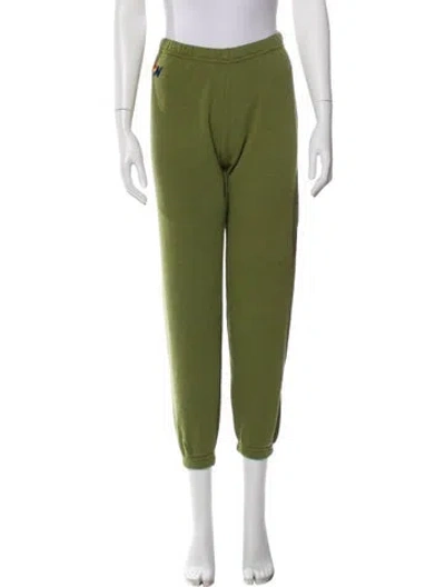 Pre-owned Aviator Nation Embroidered Accent Sweatpants In Green