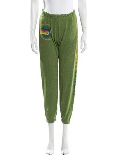 Pre-owned Aviator Nation Embroidered Accent Sweatpants In Green