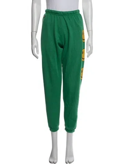 Pre-owned Aviator Nation Embroidered Accent Sweatpants In Green