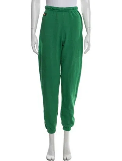 Pre-owned Aviator Nation Embroidered Accent Sweatpants In Green