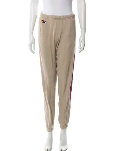 Pre-owned Aviator Nation Embroidered Accent Sweatpants In Neutral