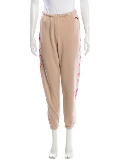 Pre-owned Aviator Nation Embroidered Accent Sweatpants In Neutral